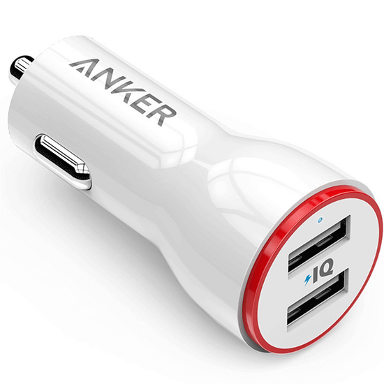 მანქანის USB დამტენი ANKER POWERDRIVE 2 24W 2-PORT CAR CHARGER (WHITE) Offline Retail Packaging A2310H21iMart.ge