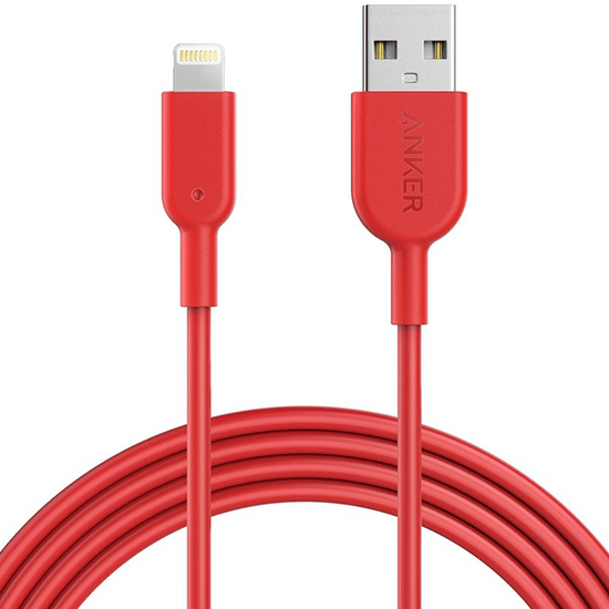 USB კაბელი ANKER POWERLINE II WITH LIGHTNING CONNECTOR 6ft UN RED WITH OFFLINE PACKAGING V2 A8433H91iMart.ge