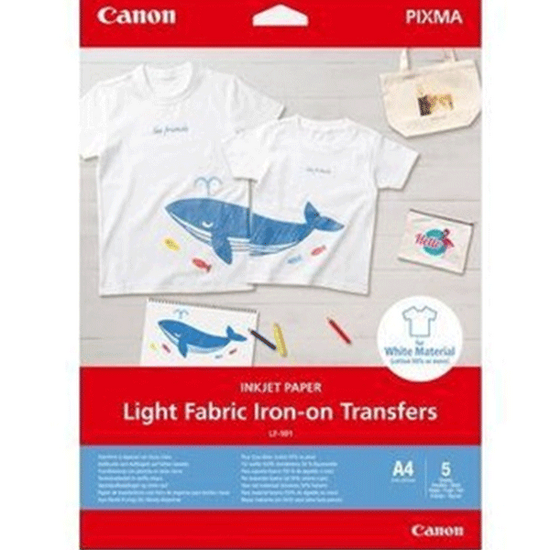 ფოტო პრინტერის ქაღალდი CANON PAPER LIGHT FABRIC IRON-ON TRANSFERS A4 (4004C002AA)iMart.ge