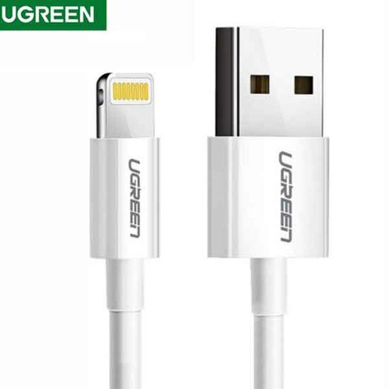 USB კაბელი UGREEN US155 (80315) APPLE LIGHTNING TO USB 2.0 A MALE CABLE WHITE 1.5MiMart.ge