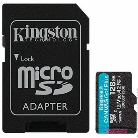 მეხსიერების ბარათი KINGSTON  128GB MICROSDXC C10 UHS-I U3 A2 R170/W90MB/s + SDiMart.ge