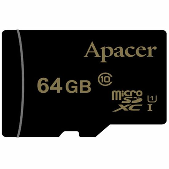 მეხსიერების ბარათი APACER 64GB MICROSDXC C10 UHS-I + SDiMart.ge