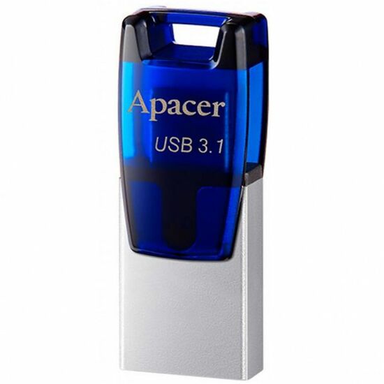 USB ფლეშ მეხსიერება  APACER   64GB USB 3.1 MICROUSB OTG AH179 ლურჯიiMart.ge
