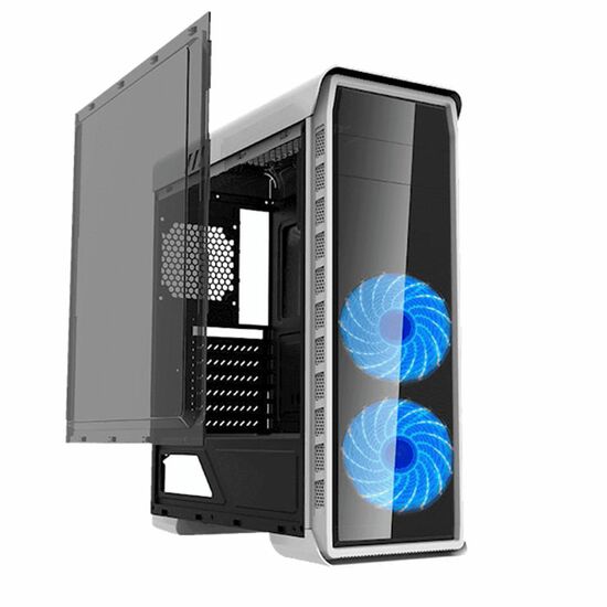 კომპიუტერის ქეისი GAMEMAX ELYSIUM WHITE,MidT,1*USB3.0,2*USB2.0,2*120 BLUE,  ACRYLIC (SIDE PANEL), WITHOUT PSU, WHITEiMart.ge
