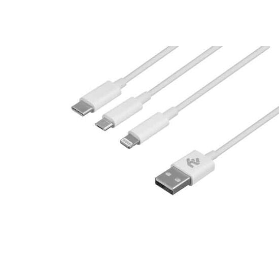 უნივერსალური USB კაბელი 2E CCMTLAB-WT 3in1 CABLE 1.2MiMart.ge