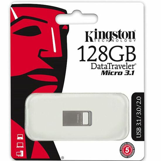 USB ფლეშ მეხსიერების ბარათი KINGSTON 128GB USB 3.1 DT MICRO METALiMart.ge