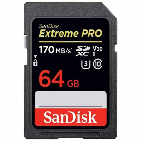 მეხსიერების ბარათი SANDISK 64GB SDXC C10 UHS-I U3 R170/W90MB/s EXTREME  PROiMart.ge