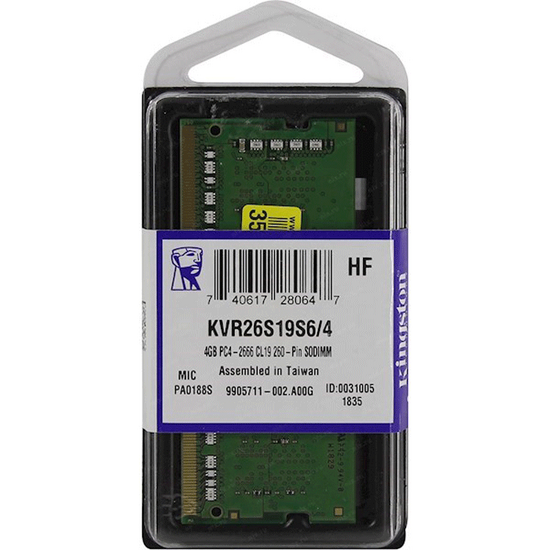 ოპერატიული მეხსიერების ბარათი KINGSTON SODIMM (4GB, DDR4, 2666Mhz)iMart.ge